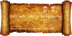 Dömötör Krisztofer névjegykártya