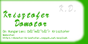 krisztofer domotor business card